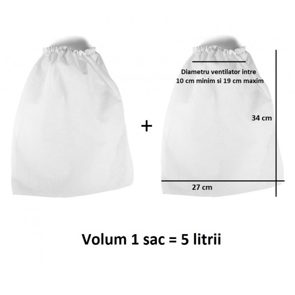 SET 2 saci colectori praf volum MARE - 5 litrii HotNails HN310SET2