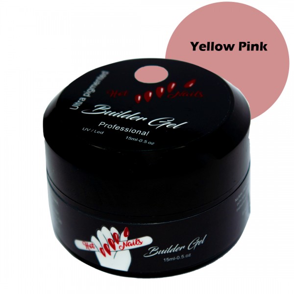 Gel UV Builder 3 in 1 Roz Inchis 15 ml HotNails HN608 Builder Gel HotNails YELLOW PINK 15 ml HN608