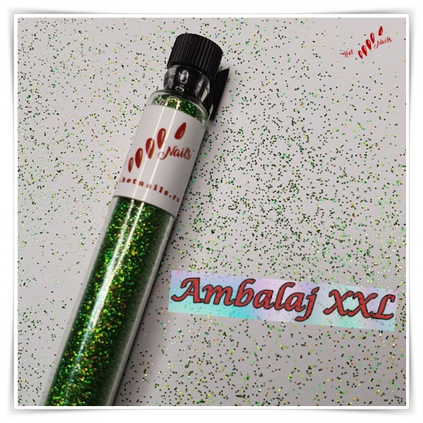 Glitter Sclipici Verde Masliniu fin pentru unghii XXL 970