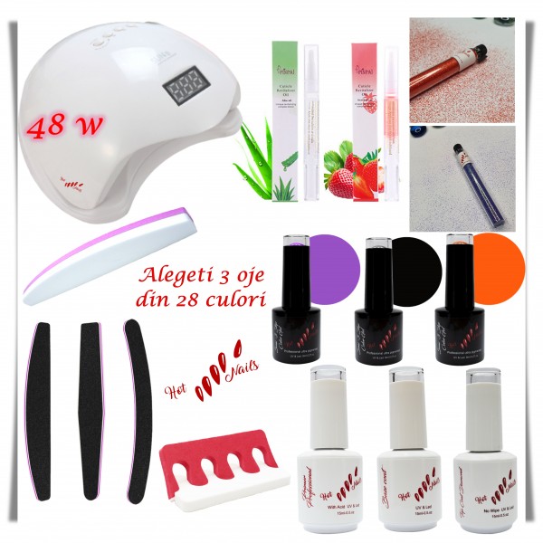 Kit Unghii Oja Semipermanenta HotNails Basic 1 Kit Unghii Oja Semipermanenta HotNails Basic 1